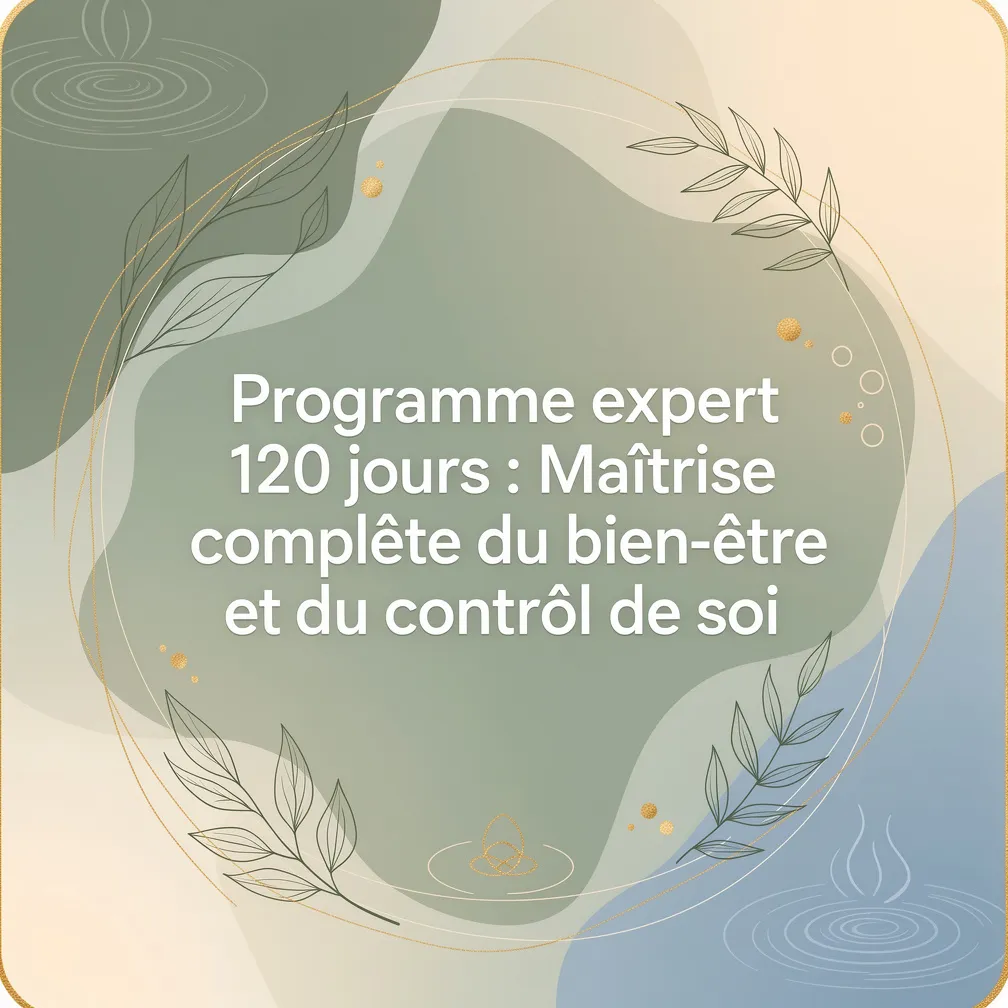 Programme expert 120 jours : Maîtrise complète du bien-être et du contrôle de soi